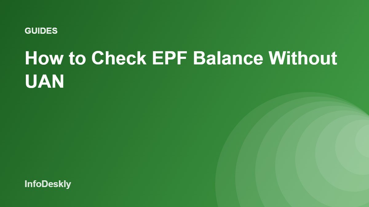 How to Check EPF Balance Without UAN
